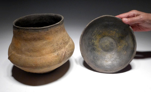 RARE AESTHETIC BRONZE AGE PRESTIGE CLASS CERAMIC URN WITH LID FROM THE URNFIELD LUSATIAN CULTURE *UR47